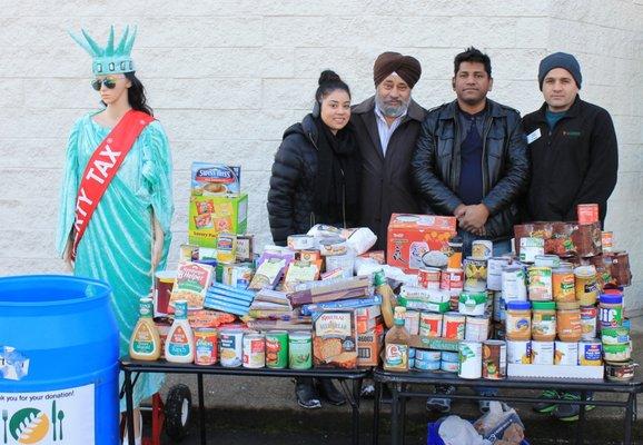 We did collect 450 pound of Food in our New Year Party and Food Drive program