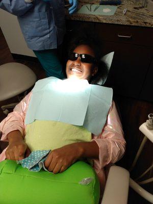 All smiles as usual with her amazing dental care providers.