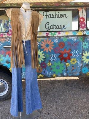 Vintage 70s Bell Bottom Jeans
Vintage 70s Suede Fringe Vest