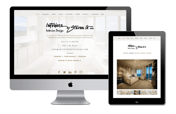 Redesign and build of website for Interiors by Steven G.