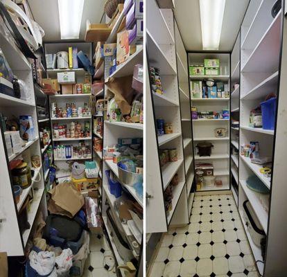 Before and After of pantry