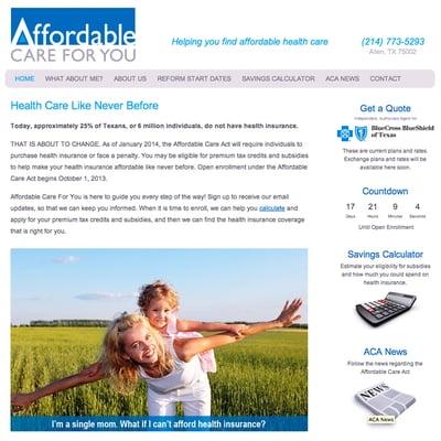 Website: Affordable Care For You