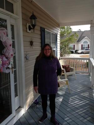 We did a new porch and screened in the deck area  Mrs Evelyn  Taylor was very excited and pleased with the results