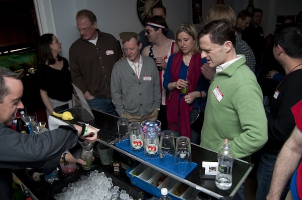 Busy bar at a house party!!