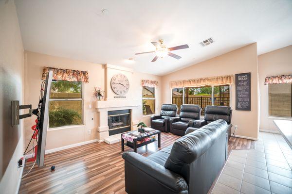 Living Room with power reclining chairs