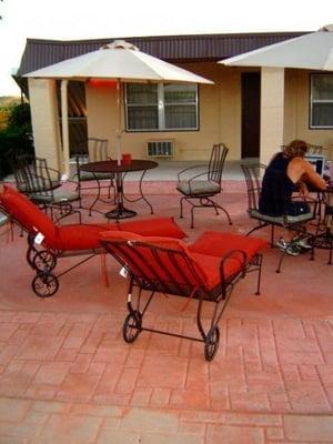 Patio at Terrace apartments.  Low monthly and weekly rates with everything included!  605-222-2234