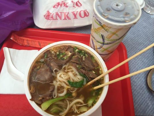 Not bad $10, beef noodle soup w/ drink