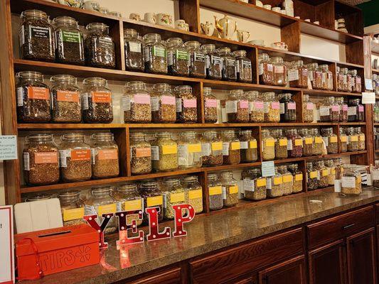 The tea selections