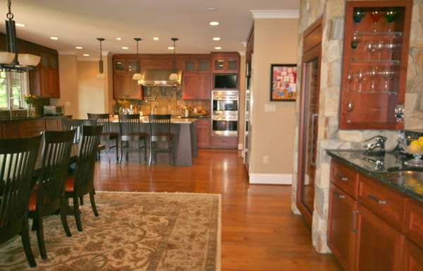 Custom Kitchen, Dining Area & wine bar in this Lake Wylie Custom Home.