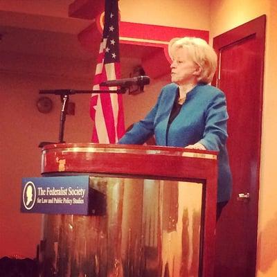 Lynne Cheney speaking at a DC lunch event.