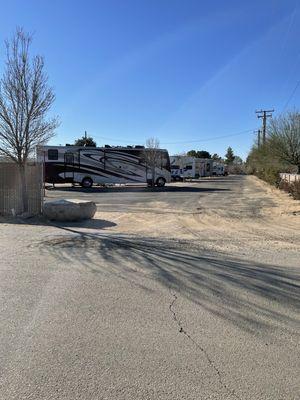 One of the entrance/exits of Pull Thru row. Located at the "end" of RV Park.