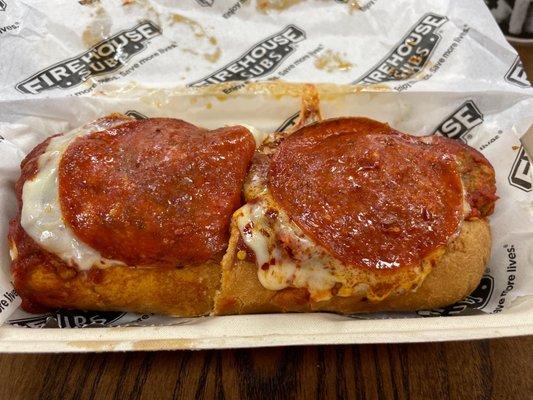 Spicy meatball with pepperoni