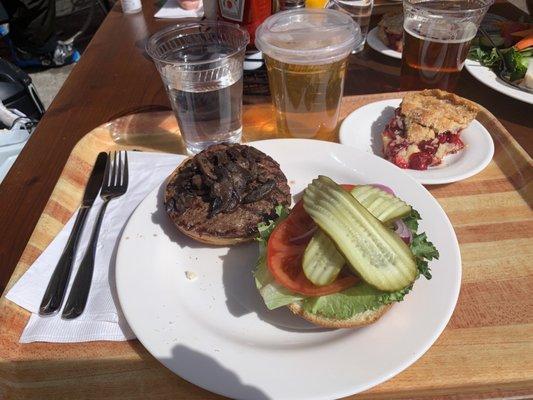 Burger, beer and fabulous cherry pie