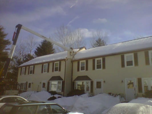 Removed snow from condo complex roof in Millis, MA