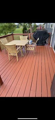 Finished deck staining