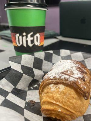 Chocolate Croissant, with a Matcha Nuke.