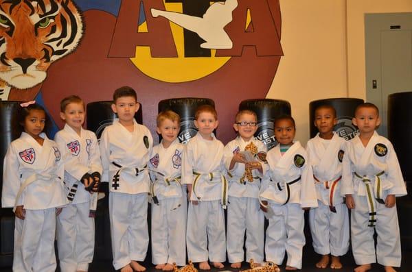 Tiny Tigers (ages 3-6) after graduating to their next belt level!