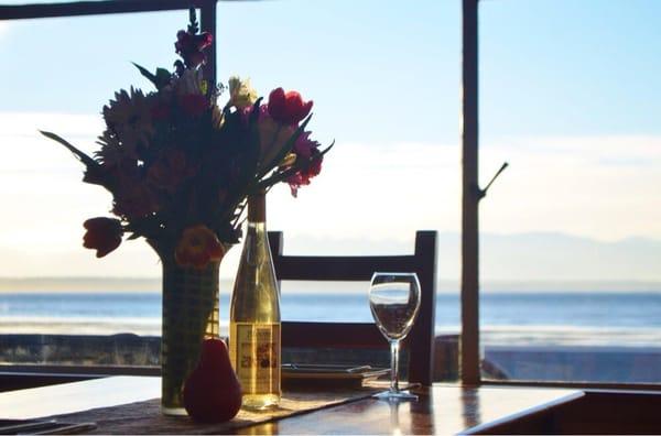 Relax - overlooking patio and water from dining room table.