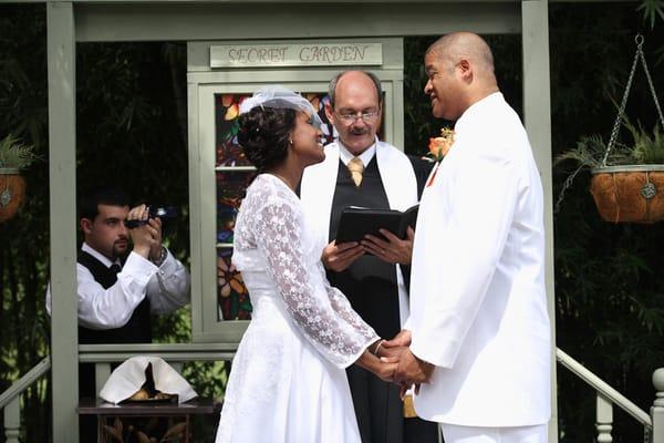 Wedding ceremony photos at The Secret Garden