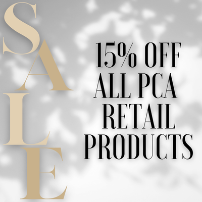 Don't miss out on your chance to stock up on your favorites or boost your skin care routine ‍ All PCA retail products are 15% off!