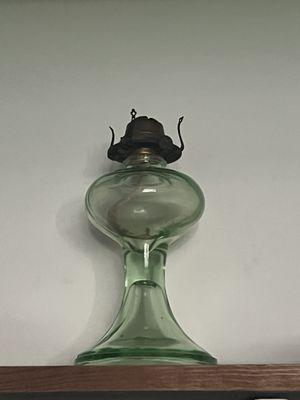 Got this antique oil lamp there! Very nice