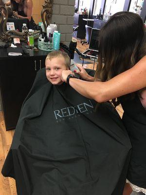 Child's hair cut