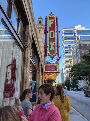 Outside The Fox before the September 22, 2021 performance of Hamilton.