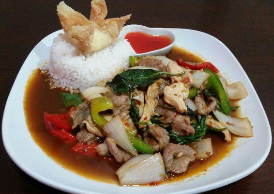 Spicy Basil with Chicken and Pork...