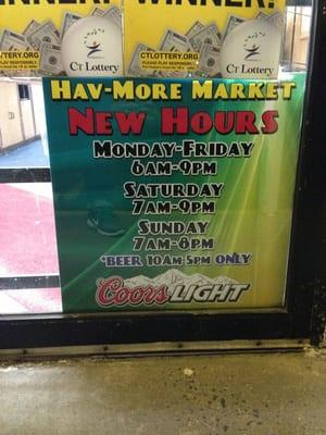 New Store Hours