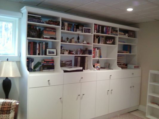 not just closets but large units with crown, drawers and doors