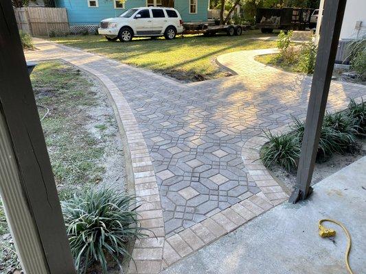 Custom patterned antique sidewalk