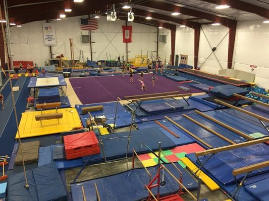 Inside of the gym from the 2nd floor viewing area.