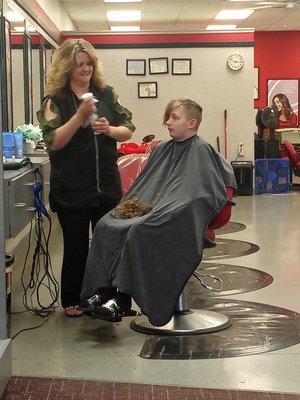 Don't let her cut your family's hair she took my son confidence away in one cut