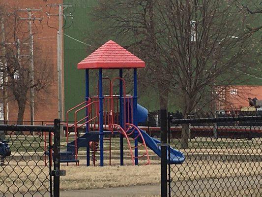 The park is fenced for children's safety.