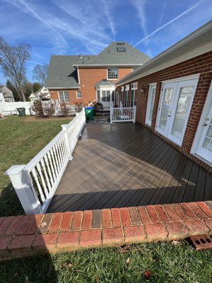 Trex deck and vinyl rails built