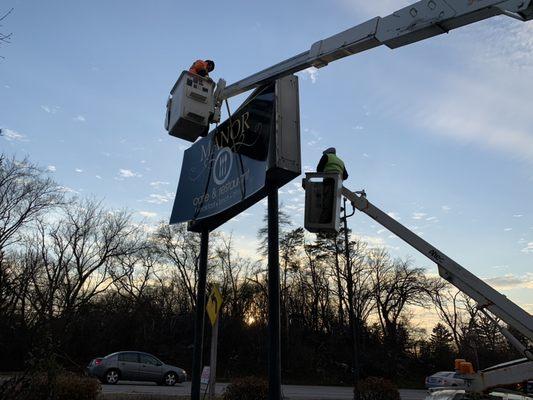 New Sign Installation with LED Lighting