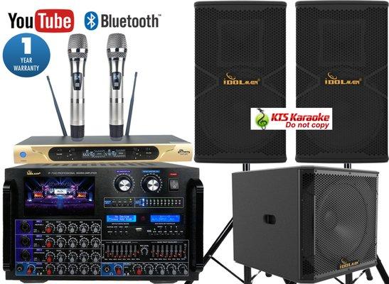 "ASM17" IDOLmain 8000W High-End Karaoke System With Digital Optical Built-In 1800W Loud Speakers, Dual Wireless Microphones &500W Subwoofer