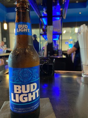 Bud light and bar area