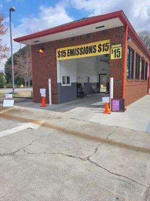 Emission station entrance