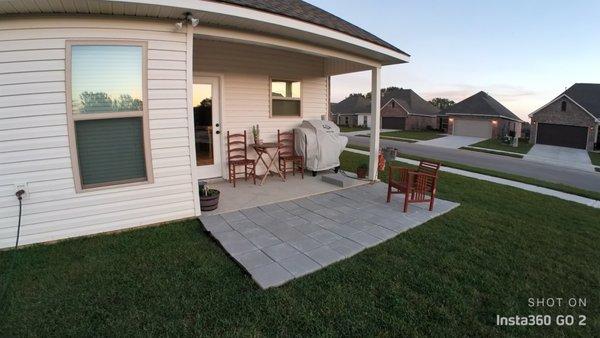 Back patio with added paver stone