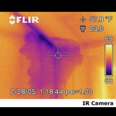 Infrared image of hidden moisture