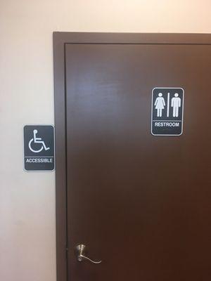 Gender neutral restroom.