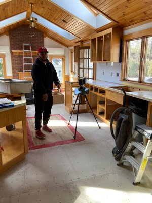 Wendell measuring for new Quartz tops