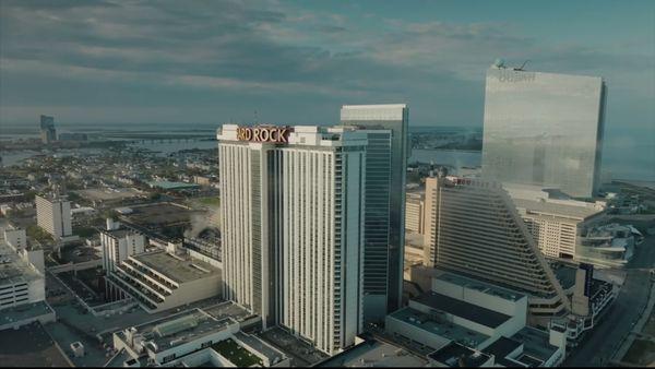 Photo from drone footage captured of Atlantic City for a brand commercial for a local business owners brand marketing assets.