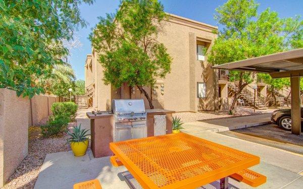 Residents enjoy our Sparkling pool with BBQ area.