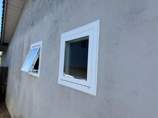 Bathroom windows (outside view)