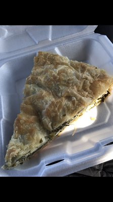 Spinach pie. Special on Tuesdays. It was huge and delicious.