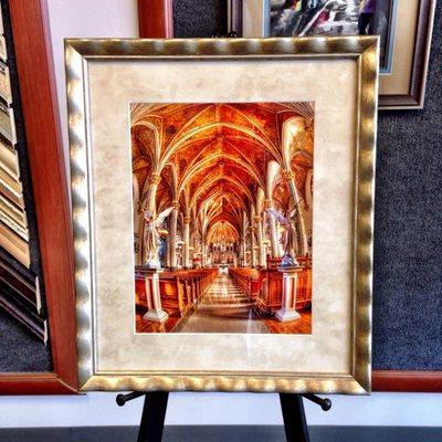 This photo was taken inside one the many beautiful churches in Detroit. Suede mat and very contemporary silver Roma frame.