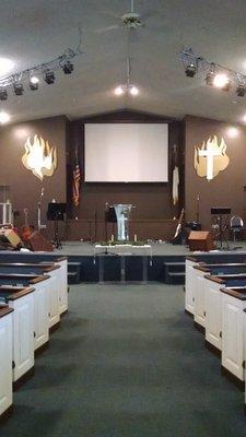 Sanctuary at Faith Community AG church in Easton, PA.