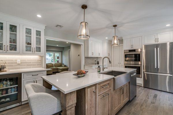 Modern and unique custom kitchen with an island countertop with extreme attention to detail.